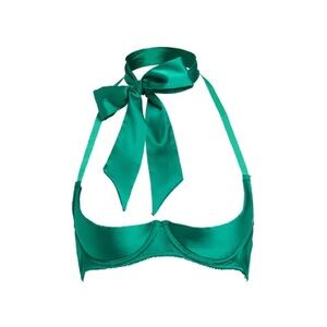 NWT Beau Teese Quarter Cup Bra Emerald Green Von Follies Dita Von Teese